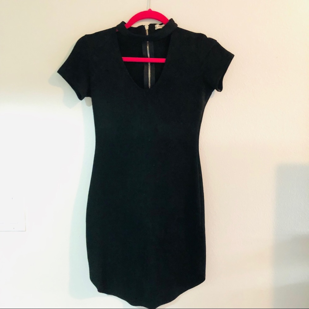Small Black Velvet Bodycon Dress from Paris